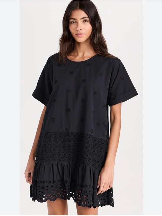 Sea New York Dresses & Skirts - Sea New York Elysse Broderie Anglaise Cotton Mini Dress Black Women's Large
